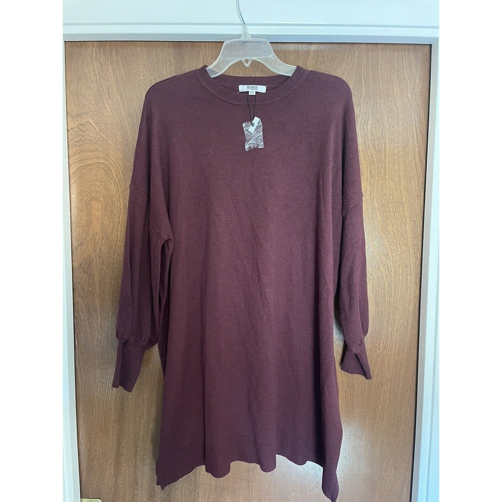 BB Dakota Steve Madden Long Sleeve Maroon Sweater Dress Size S NWOT